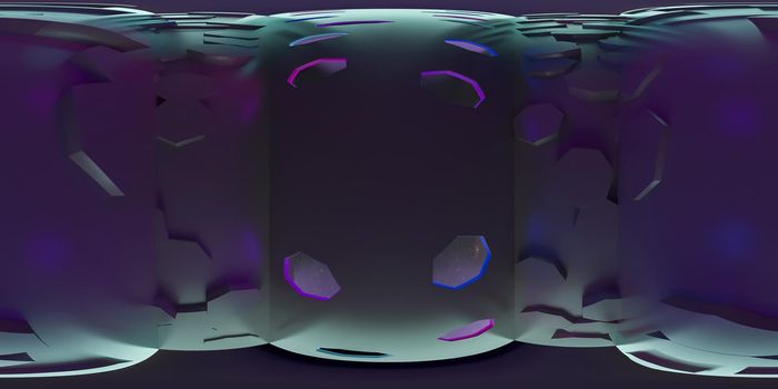 3d illustration, 3d rendering, vr 360 panorama abstract images of the geometry background