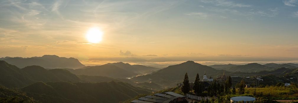 Panorama, Sunrise at Khao Kho, Phetchabun Province, Thailand