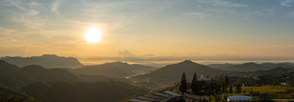 Panorama, Sunrise at Khao Kho, Phetchabun Province, Thailand