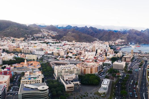 Aerial view of Santa Cruz de Tenerife. Canary Islands, Spain.