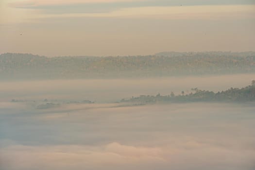Morning mist at Khao Kho Viewpoint, Phetchabun Province