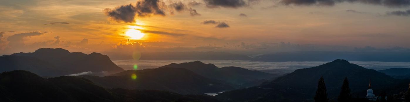 Panorama, Sunrise at Khao Kho, Phetchabun Province, Thailand