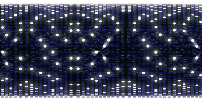 3d illustration, 3d rendering, vr 360 panorama abstract images of the spherical background, the path to light, blue spherical plastic background Alternating white spherical light