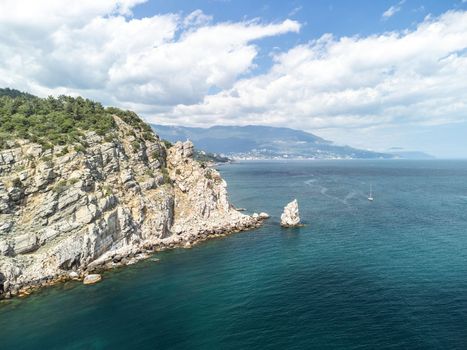 Skala Parus in Gaspra near Swallow's nest in Crimea.