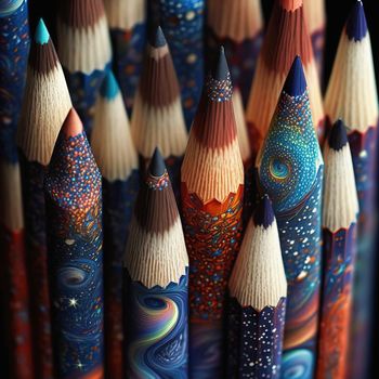 Color pencil pile pencil nibs. Download image