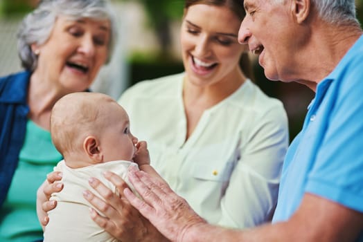 Our time together is never enough. a three generational family spending time outdoors