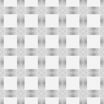 Textile ready alluring print, swimwear fabric, wallpaper, wrapping. Black and white charming boho chic summer design. Ikat repeating swimwear design. Watercolor ikat repeating tile border.