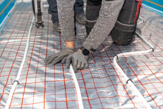installation of new underfloor heating.