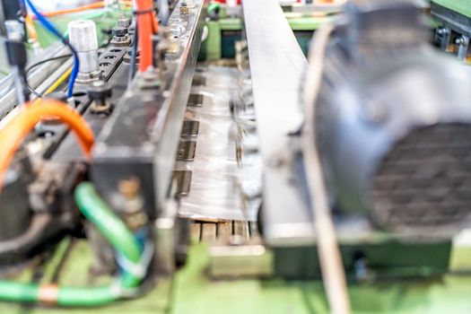 production of plastic bags in the factory.