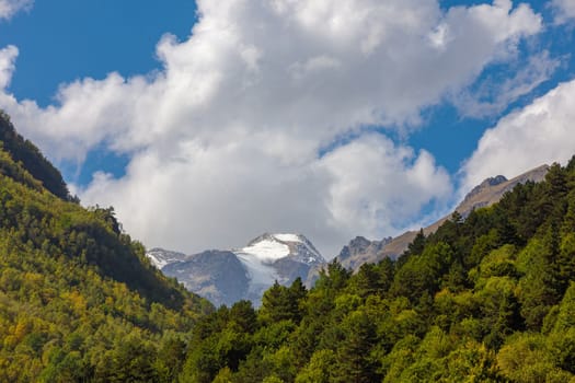 North Caucasus, high mountains of Ossetia, Glacier in the mountains