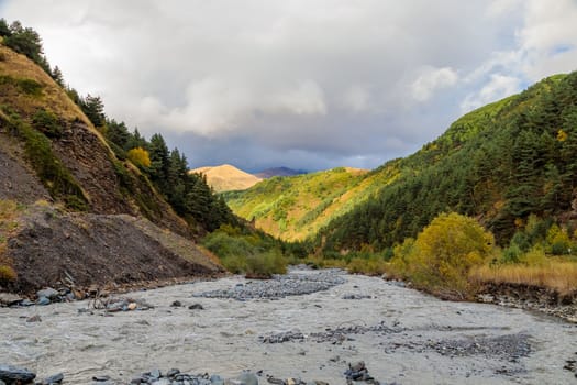 Mountain river in the Caucasus