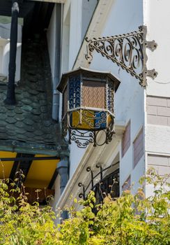 Ornate lantern on the wall of the Baburizza Museum and Palace on Yugoslav Walk