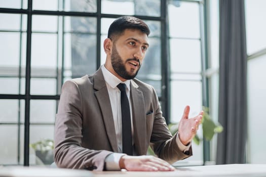 Businessman discussing project with colleague