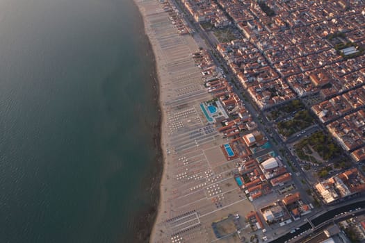 Aerial photographic documentation of the city of Viareggio Tuscany Italy 