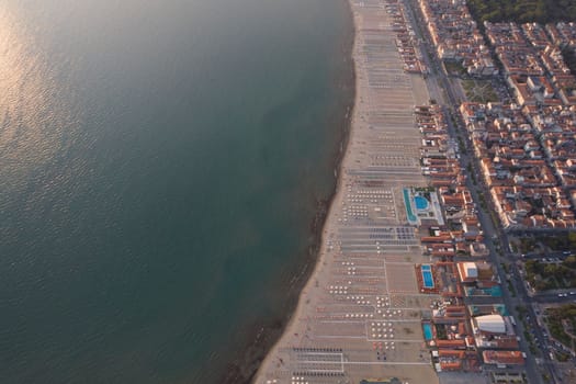 Aerial photographic documentation of the city of Viareggio Tuscany Italy 