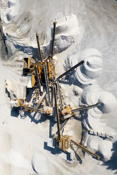 Aerial view of a stone factory intended for the construction market 