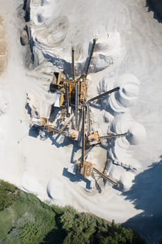 Aerial view of a stone factory intended for the construction market 