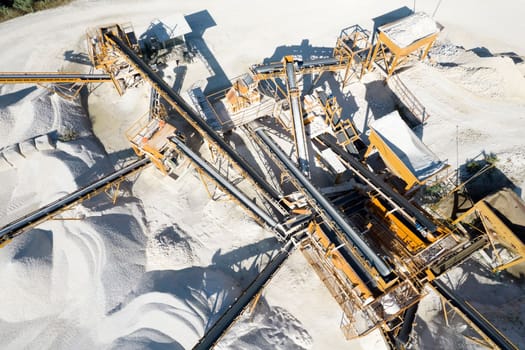 Aerial view of a stone factory intended for the construction market 