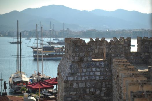 Marmaris, Turkey Marmaris Castle interior view in Marmaris Town. Marmaris Castle is populer tourist attraction in Turkey.