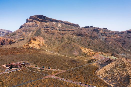 Mars the red planet's desert landscape. Teide National Park. Beautiful view of the Teide volcano. Desert Crater of the Teide volcano.Mount Teide in Tenerife. Tenerife, Canary Islands.