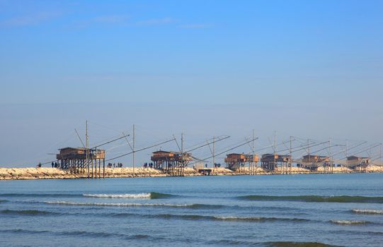 Casoni, ancient stilt house of fisher man in Sottomarina. Chioggia