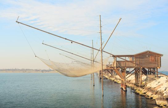 Casoni, ancient stilt house of fisher man in Sottomarina. Chioggia