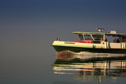 CHIOGGIA, ITALY - JANUARY, 01: Ferry boat in the Venice lagoon on January 01, 2016