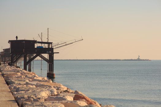 Casoni, ancient stilt house of fisher man in Sottomarina. Chioggia