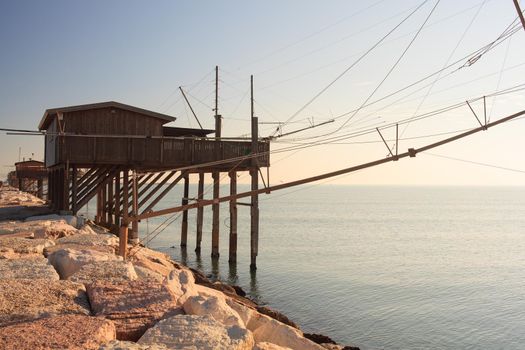 Casoni, ancient stilt house of fisher man in Sottomarina. Chioggia