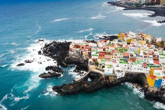 View of Punta Brava small town near Puerto de la Cruz city on Tenerife island, Canary islands, Atlantic ocean, Spain.