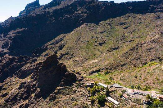 Mask village in Spain, popular tourist destination Mask village of Tenerife.