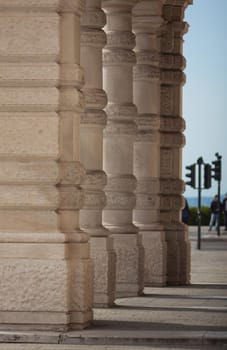 Columns of the government house in Trieste