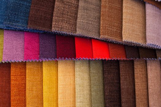 Close up of colored leather for sofa