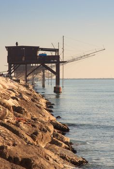 Casoni, ancient stilt house of fisher man in Sottomarina. Chioggia