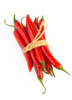 Chili pepper isolated on a white background. Chili hot pepper clipping path