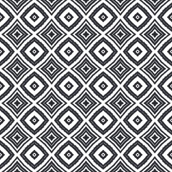 Exotic seamless pattern. Black symmetrical kaleidoscope background. Summer swimwear exotic seamless design. Textile ready flawless print, swimwear fabric, wallpaper, wrapping.