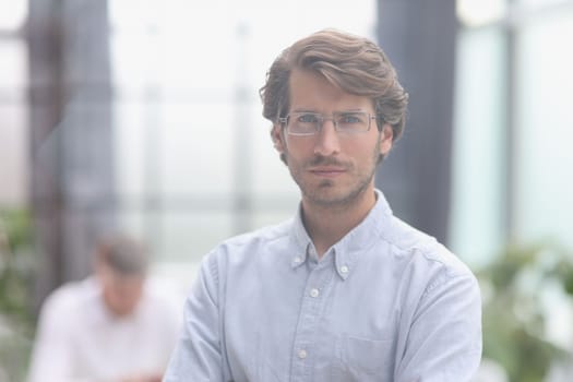 young successful businessman close-up in the office