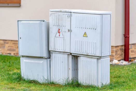 switchboards for gas and electricity at the family house. High quality photo