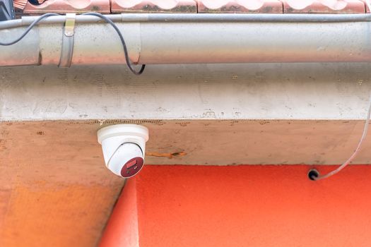 security camera on the facade of the house. High quality photo