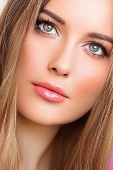 Beauty, skincare and make-up, portrait of beautiful woman, female model face close-up for skin care and makeup branding