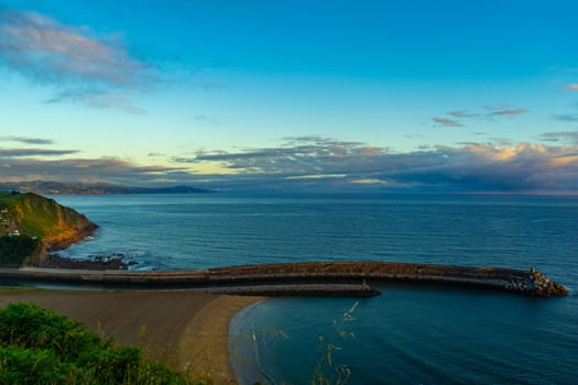 viewing point on coast of Orio, Gipuzkoa, Basque country. Route from San Sebastian to city of Orion via Monte Igueldo on foot. Way of St. James El Camino de Santiago