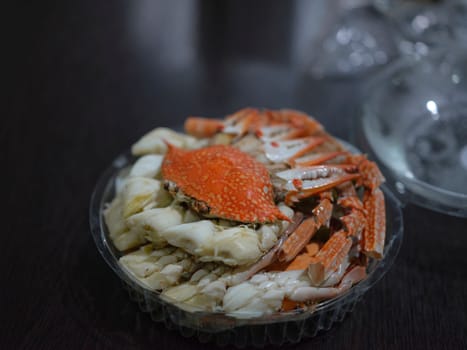 Steamed crab meat from blue crab