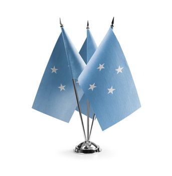Small national flags of the Federated States Micronesia on a white background.