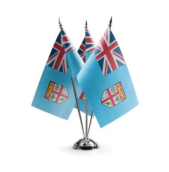 Small national flags of the Fiji on a white background.