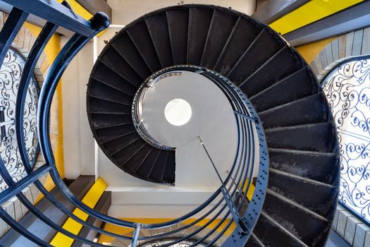 spiral staircase in the tower, up view