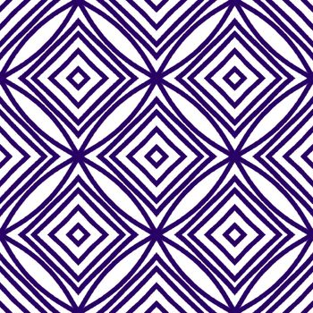 Exotic seamless pattern. Purple symmetrical kaleidoscope background. Textile ready splendid print, swimwear fabric, wallpaper, wrapping. Summer swimwear exotic seamless design.