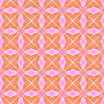 Textile ready divine print, swimwear fabric, wallpaper, wrapping. Orange shapely boho chic summer design. Exotic seamless pattern. Summer exotic seamless border.
