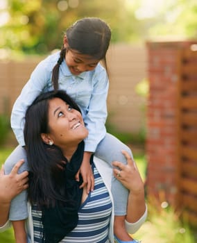 Shes the one I care about the most. a mother and daughter enjoying the day outdoors together