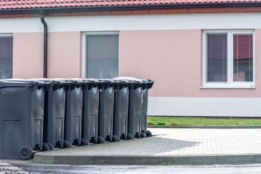 waste containers in the village. High quality photo
