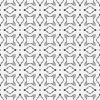 Medallion seamless pattern. Black and white artistic boho chic summer design. Watercolor medallion seamless border. Textile ready popular print, swimwear fabric, wallpaper, wrapping.